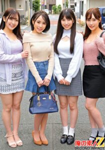 素人女子2人と童貞1人の夢の3Pハーレム生筆おろし みれい／しおり／ももね／ひめの